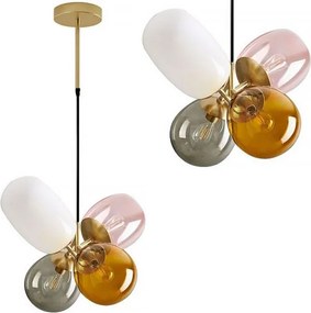 Hangende glazen plafondlamp veelkleurig APP436-4C