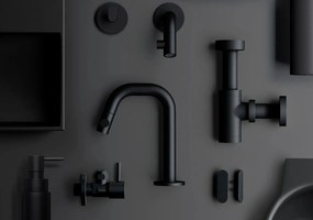 Clou Kaldur fonteinkraan met accessoires zwart mat