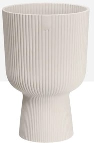 Elho Vibes Fold Coupe 14 cm - Linnen Wit - Trendy Design Coupe voor Kleine Plantjes