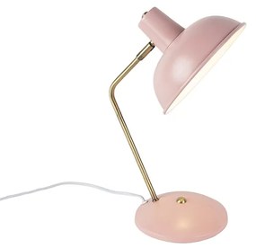 Retro tafellamp roze met brons - Milou Modern E14 rond Binnenverlichting Lamp