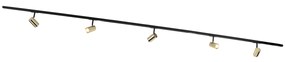 Modern railsysteem met 5 spots goud 1-fase  - Iconic Jeana