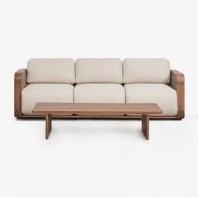 Tuinset Met 3-zitsbank En Salontafel Van Noira Acaciahout Acacia Bruin - Sklum