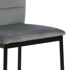 BRIX grijs (stof velours / Dublin 40) - MODERNE VELLOURS STOEL VOOR WOONKAMER / EETKAMER / KEUKEN / KANTOOR MET HANDVAT