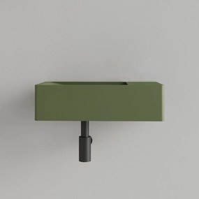 Sanigoods Luko fontein 40x22cm rechts zonder kraangat olijfgroen