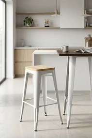 Torix hoge kruk van natuurlijk hout