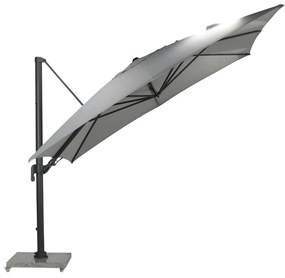 Garden Impressions Hawaii Big Pole zweefparasol 350x350 cm - donker grijs frame - licht grijs doek