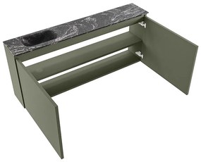 Mondiaz Ture DLux toiletmeubel 120cm army met wastafel lava links zonder kraangat