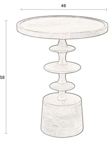 Dutchbone Cath Walnut Ronde Bijzettafel Walnoot - 46 X 46cm.