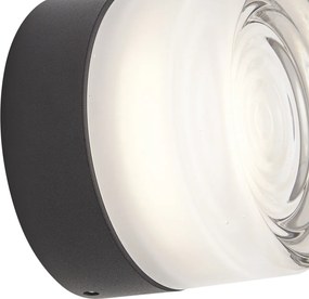 Design wandlamp zwart met opaal glas IP44 - Michele