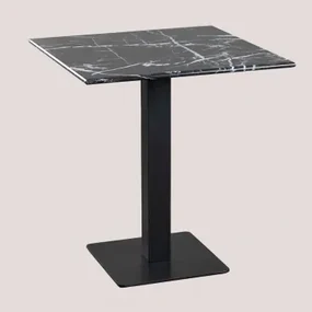 Vierkante Bartafel In Livanto-marmer Zwart Marmer & ↔︎ 70 Cm & Zwart - Sklum