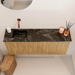 Mondiaz Joya DLux 100cm toiletmeubel oak met wastafel faye links zonder kraangat lava