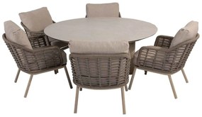 Taste by 4 Seasons Puglia lage tuinset 6-delig - Donato tuintafel Ø160x69 cm