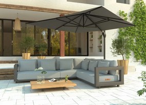 4 Seasons Outdoor Hacienda parasol 300 x 400 cm charcoal, antraciet frame Parasol    weerbestendig