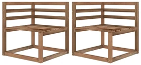 vidaXL Tuinhoekbanken 2 st pallet bruin geïmpregneerd grenenhout