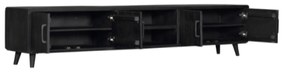 Starfurn Omaha Black Mangohout Tv-meubel Zwart 240 Cm - 240x45x50cm.