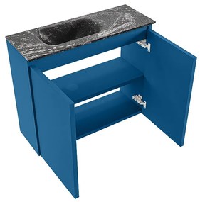 Mondiaz Ture DLux toiletmeubel 60cm jeans met wastafel lava links zonder kraangat