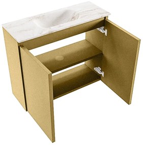 Mondiaz Ture DLux toiletmeubel 60cm oro met wastafel frappe midden met kraangat