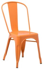 Pakket Van 4 Lix Stapelbare Eetkamerstoelen Orangje – Saffraan - Sklum