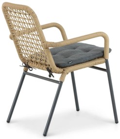Tuinset 4 personen 160 cm Aluminium/rope Taupe Lifestyle Garden Furniture Catalone/Tavano