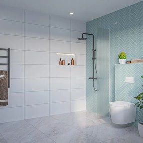 Fortifura Galeria Inloopdouche - ribbel glas - 40x200cm - 8mm - nano - blind inbouw profiel SW797948 SW1102415