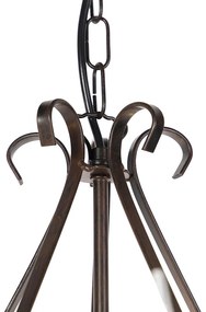 Kroonluchter bruin plissé crème klemkap 5-lichts - Giuseppe