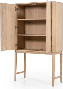 Licht Eiken Kast Op Hoge Poten - 90x40x150cm.