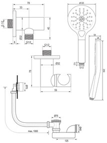 Brauer Copper Edition inbouw badkraan met badvulcombinatie en 3 standen handdouche geborsteld koper PVD