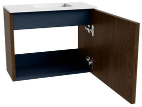 Mondiaz Joya 50cm toiletmeubel walnut met wastafel faye rechts 1 kraangat talc