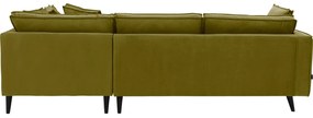 Goossens Bank Suite groen, stof, 3-zits, elegant chic met ligelement rechts