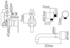 Sento Flat RVS inbouw bad doucheset mengkraan incl. glijstangset