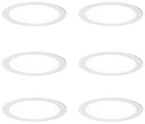 Set van 6 inbouwspots wit 14,5cm incl. LED instelbaar in kelvin - Stephanie Modern rond Binnenverlichting Lamp