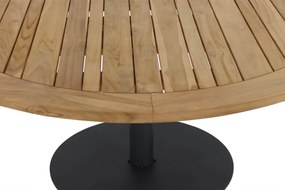Dining Tuintafel rond 160 cm Aluminium/teak Grijs Saba