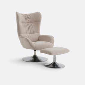 Draaibare fauteuil en voetensteun Oriana
