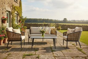 Stoel en Bank Loungeset 4 personen Aluminium/wicker Grijs  Lifestyle Garden Furniture Nice