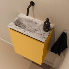 Mondiaz Ture DLux toiletmeubel 40cm ocher met wastafel glace links zonder kraangat