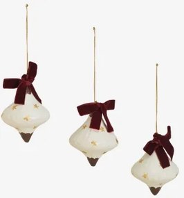 Pack Van 3 Kerstversieringen Van Papier-maché Jauvons Gardenia Wit - Sklum