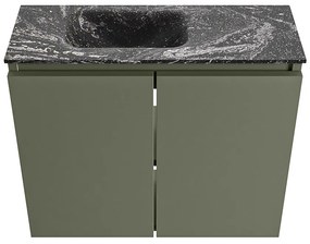 Mondiaz Ture DLux toiletmeubel 60cm army met wastafel lava links met kraangat