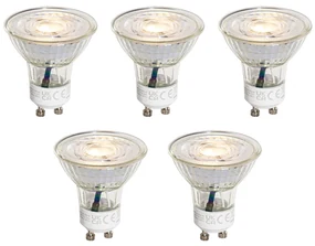 Set van 5 GU10 50mm 3-staps dimbaar in Kelvin LED lampen helder 4.5W 380 lm 2000-2700K
