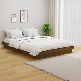 vidaXL Bedframe massief hout honingbruin 150x200 cm 5FT King