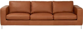 Goossens Excellent Bank Massimo cognac, leer, 3,5-zits, urban industrieel