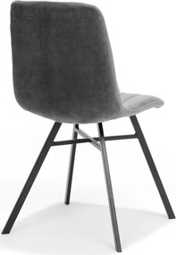 Eetkamerstoel - Dex - stof Velours grijs