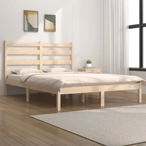 vidaXL Bedframe massief grenenhout 135x190 cm 4FT6 Double
