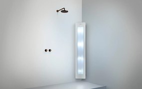 Sunshower Round Plus Large White infraroodlamp en UV 33x185x10cm hoekopbouw