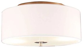 Landelijke plafondlamp wit 30 cm 2-lichts - Drum