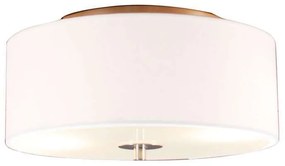 Stoffen Landelijke plafondlamp wit 30 cm - Drum Modern, Landelijk / Rustiek E27 rond Binnenverlichting Lamp