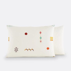 Geborduurde kussensloop, vintage katoen, Imani