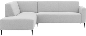 Goossens Zitmeubel Key West lichtgrijs, stof, 2,5-zits, modern design met ligelement links