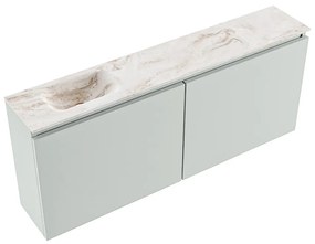 Mondiaz Ture DLux toiletmeubel 120cm greey met wastafel frappe links zonder kraangat