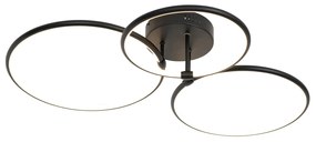 Design plafondlamp zwart incl. LED 3-staps dimbaar 3-lichts - Joaniqa Modern rond Binnenverlichting Lamp