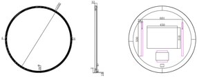 Mueller Celin ronde spiegel met LED verlichting 100cm zwart mat